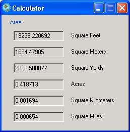 Screenshot of measure by area