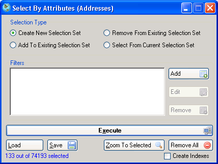 Select by attributes dialog